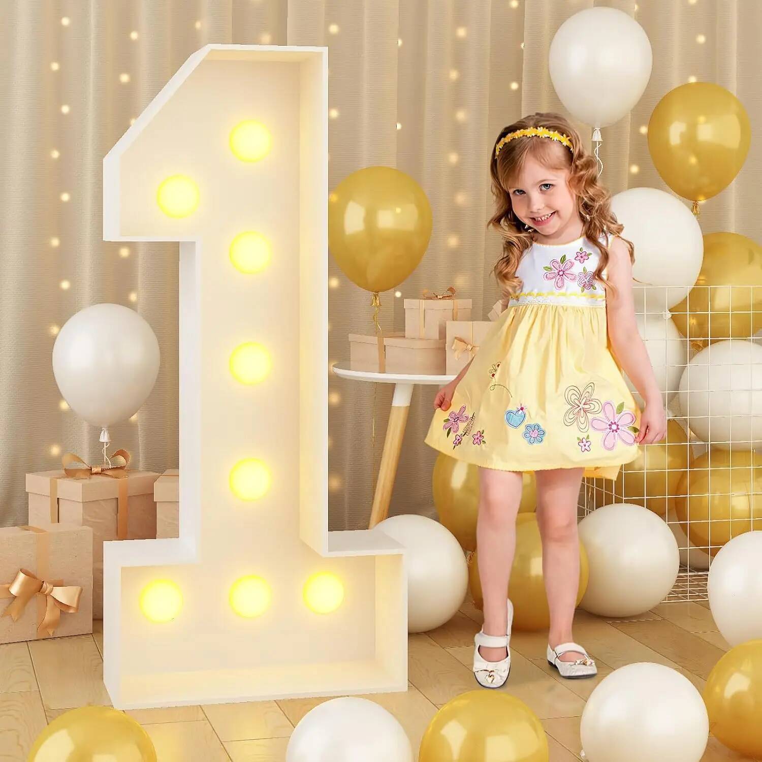 Led Balloon Light - Гигантская светодиодная цифра для детского дня