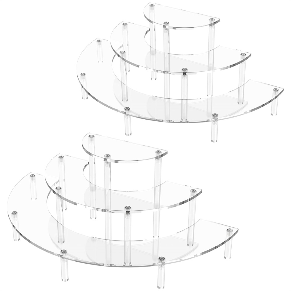 Cupcake Stand Tier - Подставка-органайзер из акрила, 3 яруса, полукруглая,