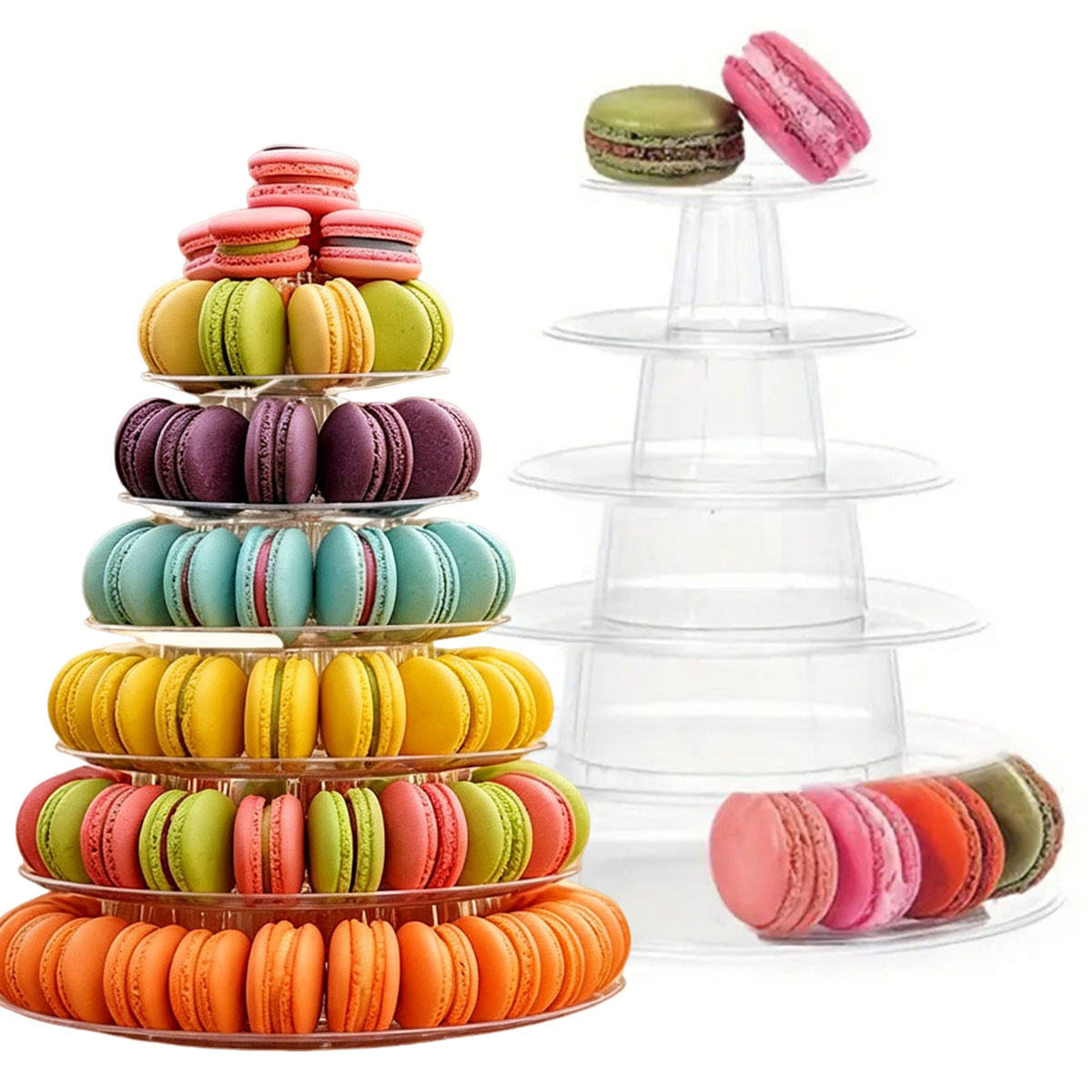 Cupcake Stand Tier - 1 шт. 6-ярусная круглая пластиковая прозрачная