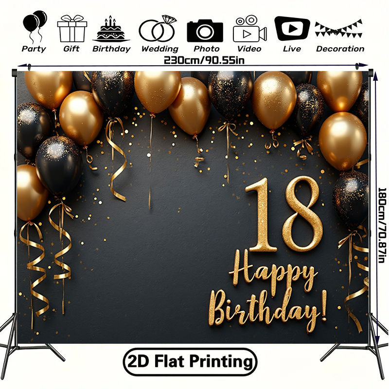 2D-баннер с черно-золотыми шар – обзор и цена Party Banner Gold