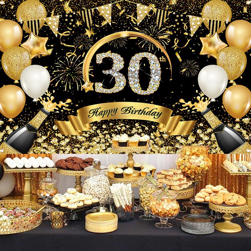 Баннеры с днем рождения 30, 40 – обзор и цена Party Banner Gold